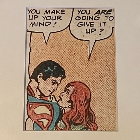Superman RedHead lady comic Art matted pop cute retro make up mind give it up - Picture 3 of 3